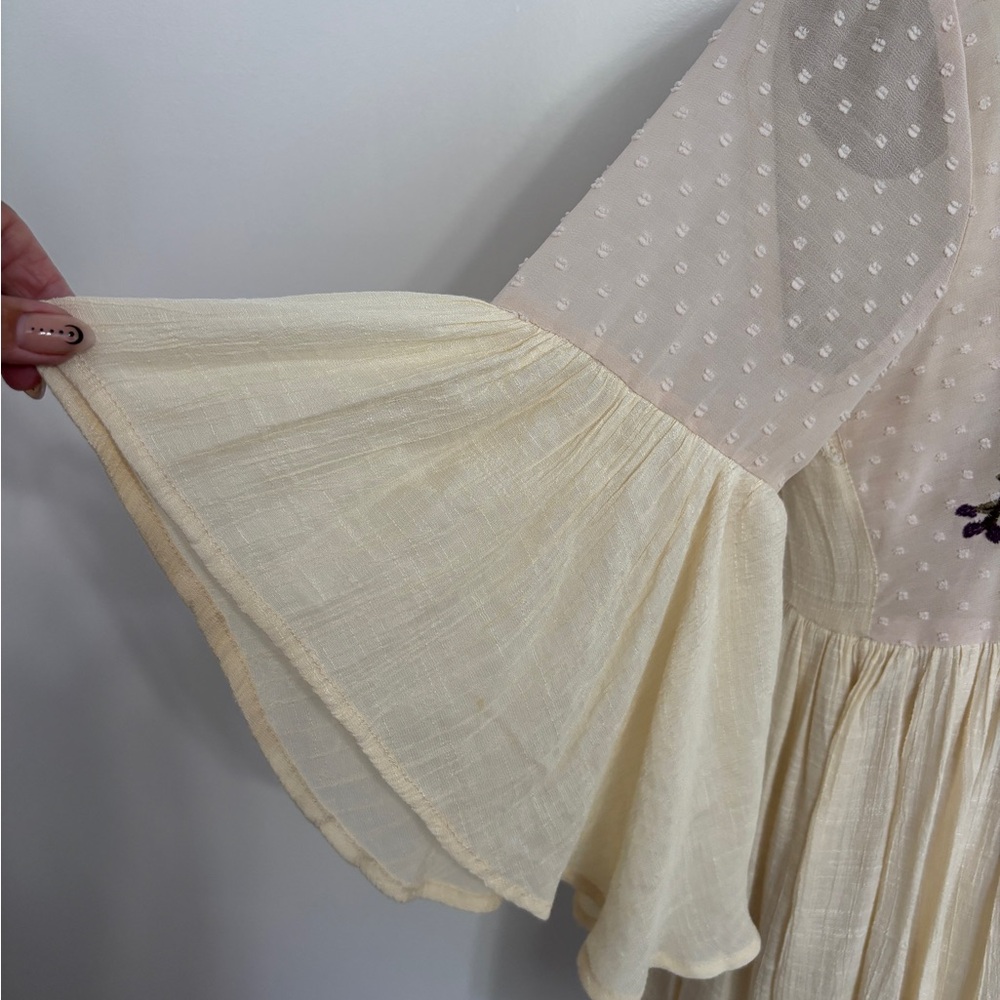 Umgee Cream Dress with Floral Embroidery - Picture 4 of 6
